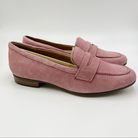 Naturalizer Size 6 Rosewood Blush Rose Pink Suede Leather Loafers Flats Shoes - Picture 2 of 14